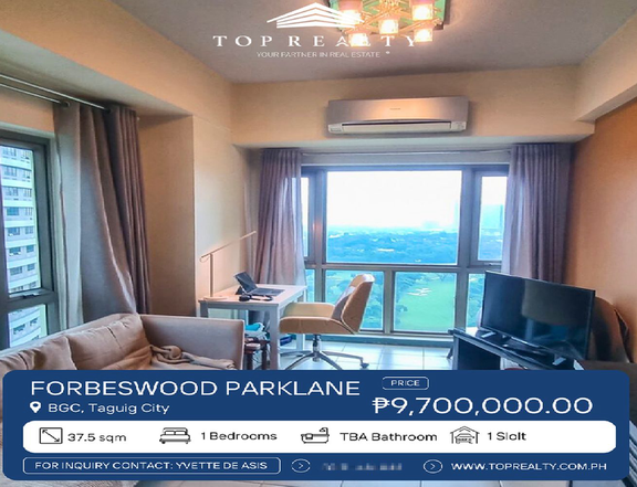 37.50 sqm 1-bedroom Condo For Sale in Forbeswood Parklane, Taguig
