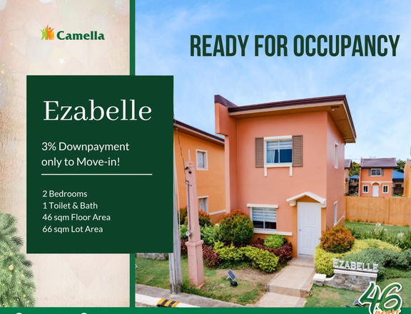 Bacolod 2-Bedroom House and Lot for Sale in Camella (RFO Ezabelle)