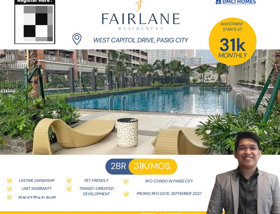 FAIRLANE RESIDENCES by DMCI Homes: 2-bedroom Residential Condo For Sale in Kapitolyo Pasig