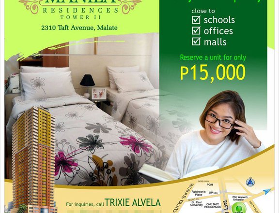 28.92 sqm 1-bedroom Condo For Sale in Manila Near De La Salle