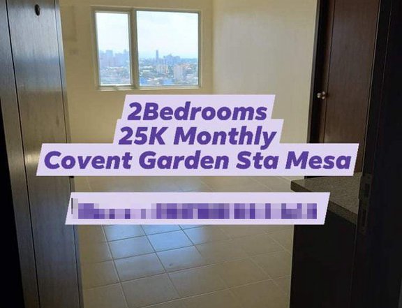 25K MONTHLY 2BR 2T&B RENT TO OWN CONDO IN STA MESA COVENT GARDEN