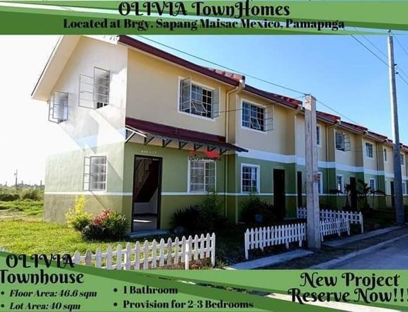 Pre Selling House and lot For Sale, Olivia Townhomes Subdivision