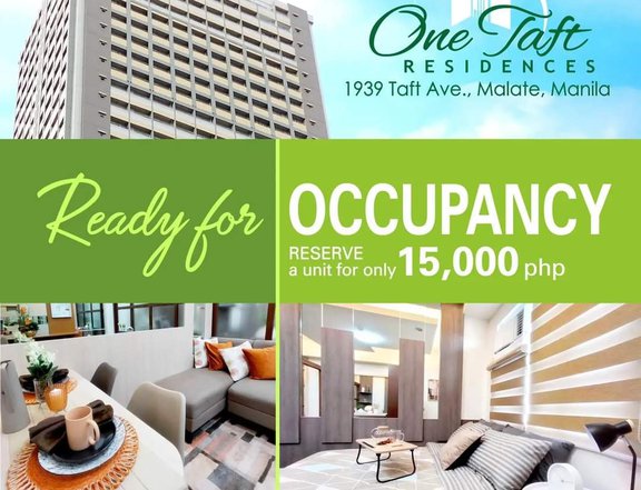 CITYLAND One Taft Residences Studio 1 bedroom for sale in Manila