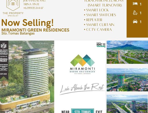 Smart Condominium in Sto Tomas Batangas! Miramonti Green Residences