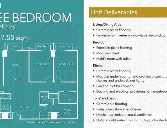 117.00 sqm 3-bedroom Condo For Sale in Manila Metro Manila