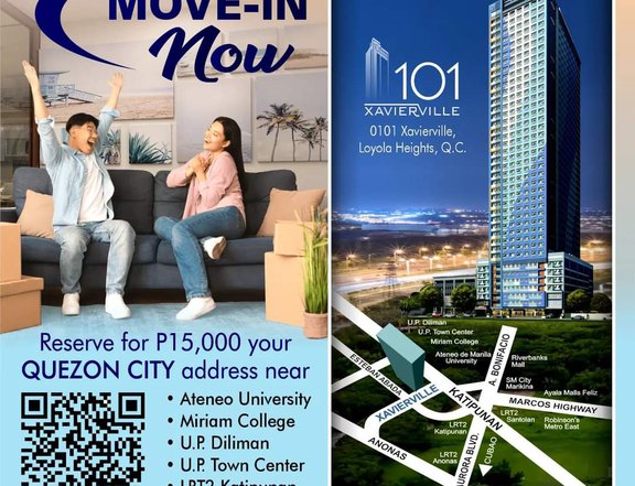CITYLAND 101x Xavierville Studio 1 Bedroom Condo For Sale Katipunan QC
