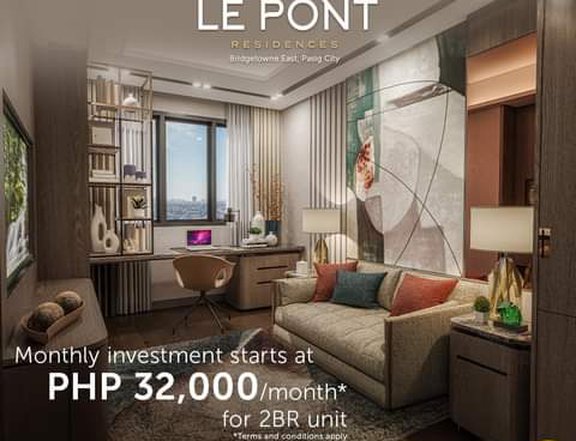 Le Pont "Pre Selling" 46sqm 1-Bed room for sale in Pasig metro manila