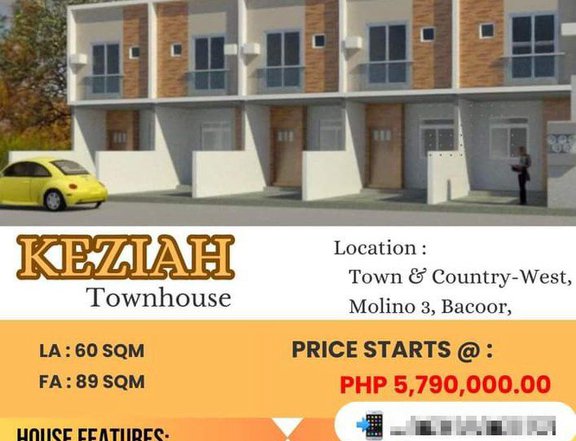 3-Bedroom Townhouse For Sale in Bacoor Molino Cavite