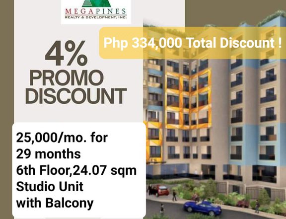 24 sqm Studio with Balcony 25k Monthly Megatower 5 Baguio City