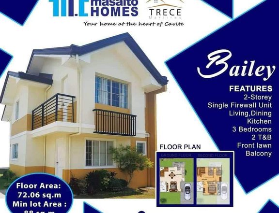 Masaito Homes Trece; fully furnished with 3-bedroom Single Attached House in Trece Martires Cavite