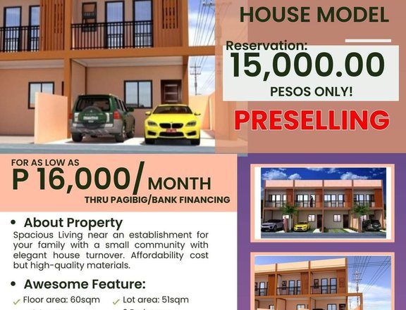 3-bedroom Townhouse 200K Discount with free aircon and move-in For Sale in Tanza Cavite