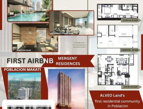 Mergent Residences Pre Selling 106.00 sqm 2-bedroom Condo For Sale in Makati Metro Manila