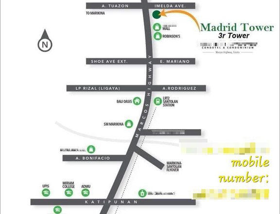 Condominium for sale in madrid tower at the back of sta.lucia mall