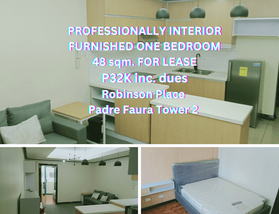 Robinson Place Malate 1BR 1T&B Fully Furnished For Lease