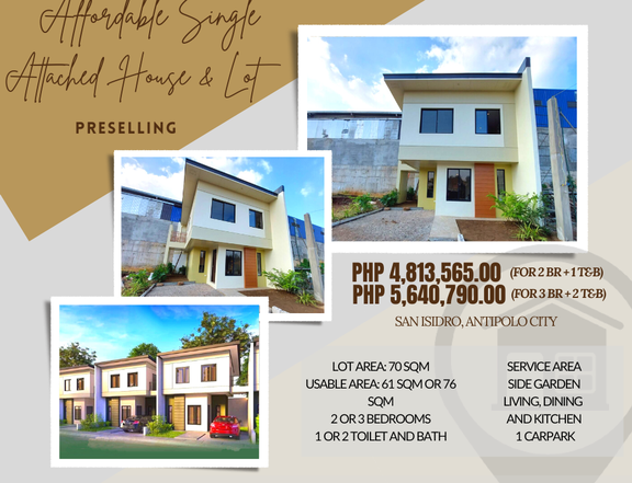 Affordable Single Attached House and Lot in Antipolo near Robinsons