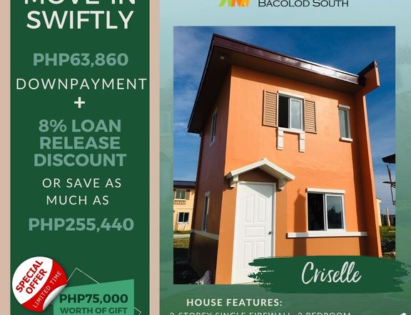 2-bedroom Criselle Single Detached House For Sale in Bacolod