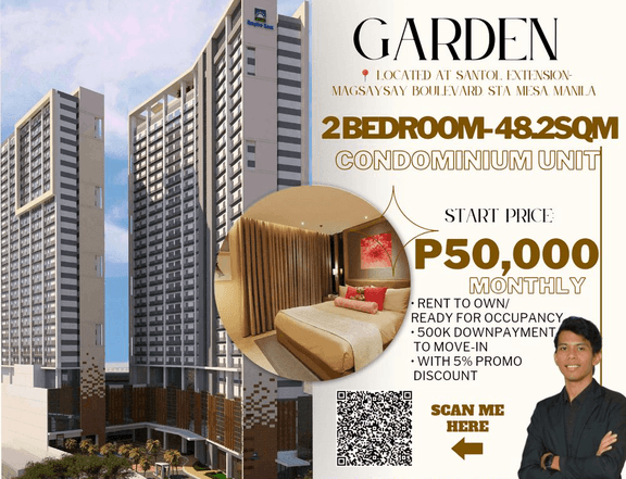 48.20 sqm 2-bedroom Condo For Sale at Covent Garden in Sta. Mesa, Manila