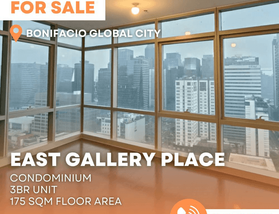 175 SQM 3-Bedroom Condo in East Gallery Place BGC