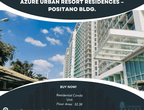 32.38 sqm AZURE URBAN RESORT Condominium For Sale in Paranaque