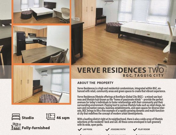VERVE RESIDENCES TOWER 2 - STUDIO FOR RENT