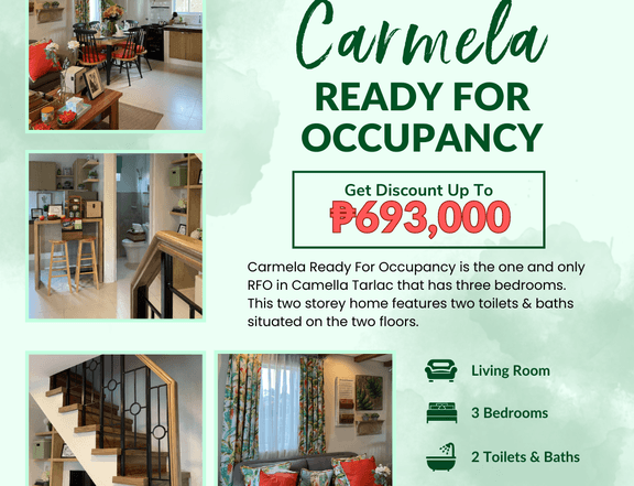 Carmela RFO 3-Bedroom House For Sale in Tarlac City