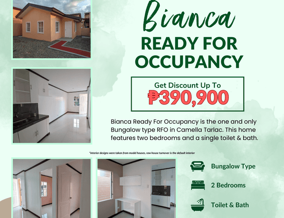 Bianca 2-bedroom Ready For Occupancy House in Tarlac City