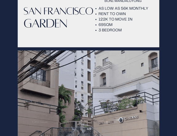 Rent To Own 69.00 sqm 3 BRF Condo For Sale in Mandaluyong 112K To Move In