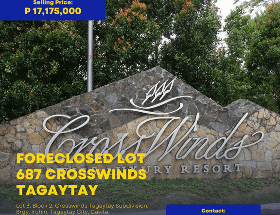 687 sqm Residential Lot For Sale in Crossswinds Tagaytay Cavite