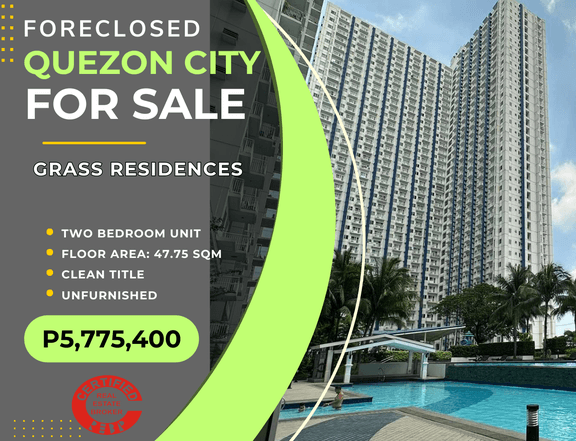 Grass Residences Foreclosed 2BR Condo for Sale in Quezon City