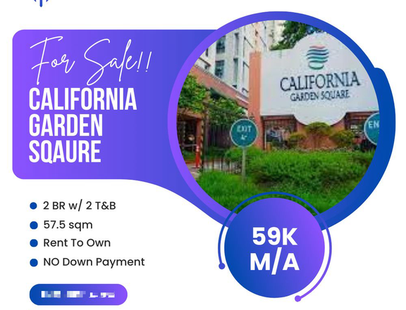 California Garden Square  in Mandaluyong 2 BR Condo for Sale no Dp 59K Monthly