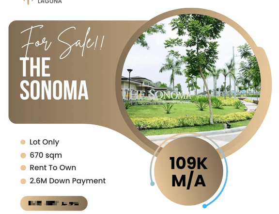 670 sqm Lot For Sale in Nuvali Santa Rosa Laguna 109K Monthly Rent to Own
