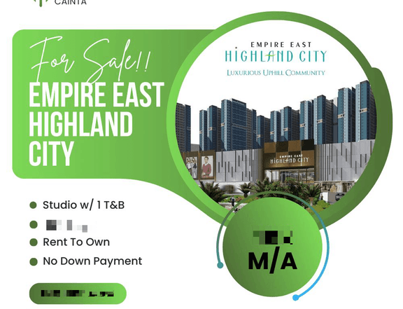 21.38 sqm Studio Residential Condo For Sale in Cainta Rizal No Down Payment