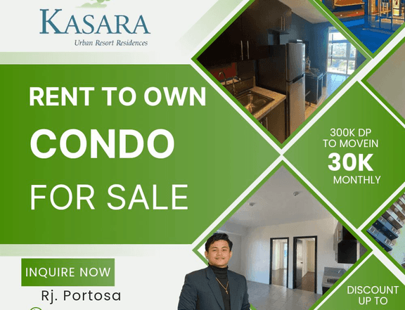 Condo for sale in Ortigas Pasig at Kasara 300k DP 30k monthly near BGC MAKATI EASTWOOD MEGAMALL