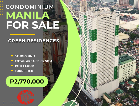 Green Residences Discounted Condo For Sale By Owner in Manila near La Salle Taft