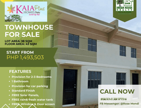 Kaia Homes ; 2-bedroom Townhouse For in Naic Cavite- RFO