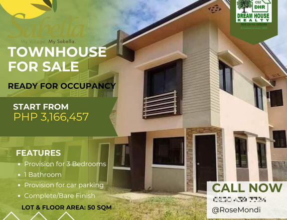 Sabella Village; RFO Townhouse For Sale in General Trias, near Amadeo