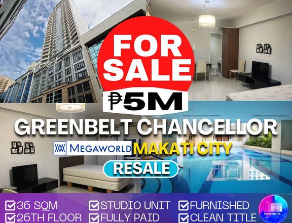 Greenbelt Chancellor For Sale 36 sqm furnished Clean Title inn Makati City