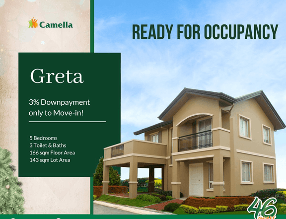 Bacolod 5-Bedroom House and Lot for Sale in Camella (RFO Greta Unit)