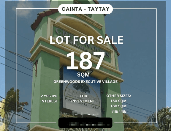 ALL IN for investment 187 sqm cash term Greenwoods Executive Village Cainta-Taytay