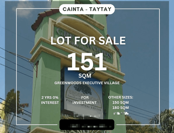 ALL IN for investment 151 sqm cash term Greenwoods Executive Village Cainta-Taytay