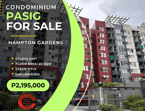 BELOW ZONAL! Studio Unit Condo for Sale in Hampton Gardens Pasig