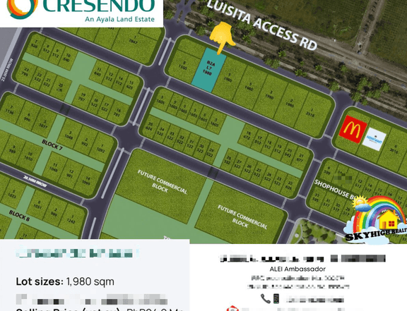 Last Commercial Lot in Phase I of Cresendo Estate near McDonnalds