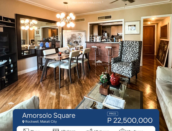 Luxurious 1 Bedroom Condo for Sale in Amorsolo Square Rockwell, Makati