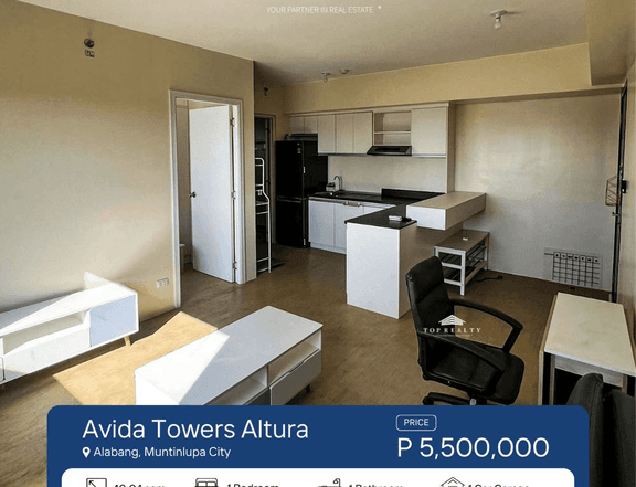 40sqm 1BR Condo for Sale in Avida Towers Altura, Alabang, Muntinlupa
