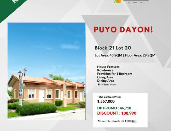 Ready For Occupancy Discounted Studio-like Rowhouse For Sale in Carcar Cebu