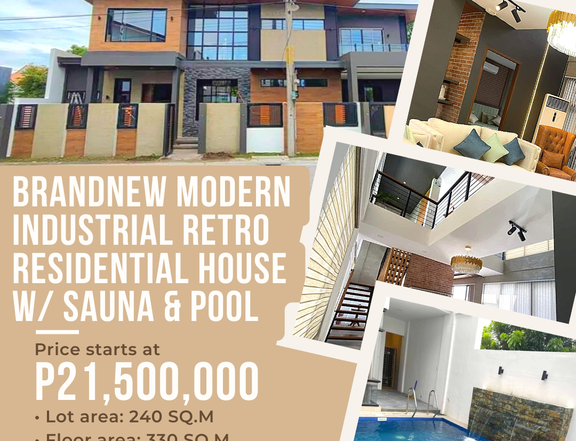BRAND NEW MODERN INDUSTRIAL RETRO RESIDENTIAL HOUSE W/ SAUNA & POOL