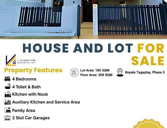 READY FOR OCCUPANCY 4BR 4T&B SINGLE ATTACHED HOUSE IN ROYALE TAGAYTAY ESTATE