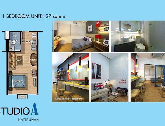 27.00 sqm 1-bedroom Condo For Sale in Loyola Heights Quezon City / QC Metro Manila