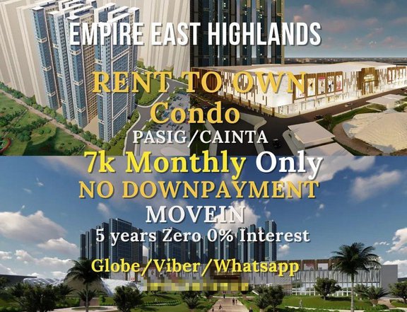 1BR NO DP PROMO 4K Monthly PASIG RENT TO OWN EMPIRE EAST CONDO BGC LRT