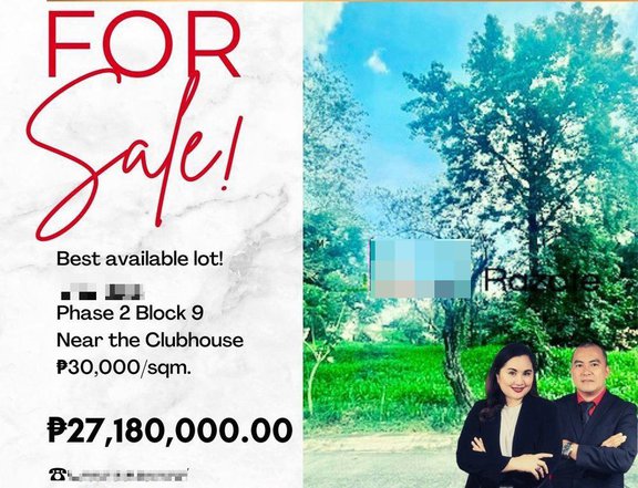 906 sqm Residential Lot For Sale in Parkridge Estate Valley Golf Antipolo Rizal